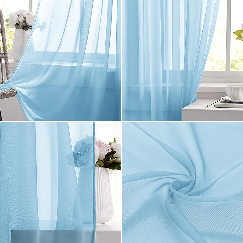 Voilage transparent bleu clair - Lighting Decoration Ideas avis et prix