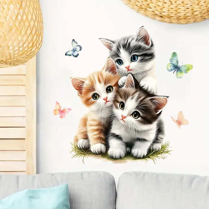 Autocollants trois chats avec  - Lighting Mcqueen Bedroom Decor avis et prix